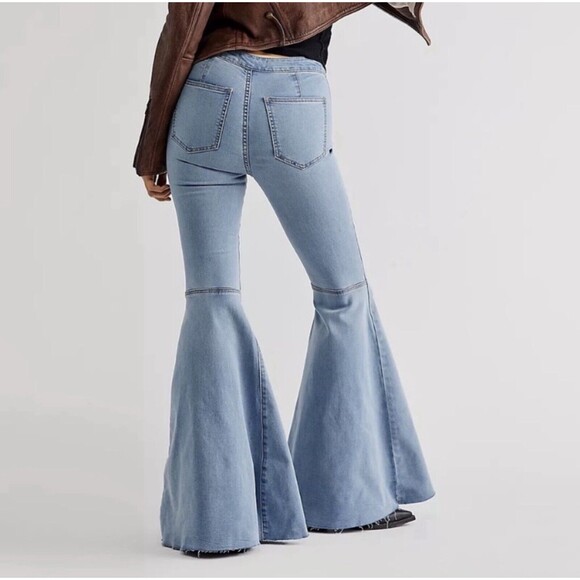 We The Free Jeans Just Float On Flare Leg Bell Bottom Blue 31 - Picture 2 of 15
